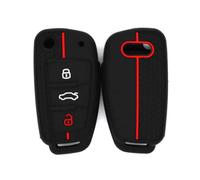 NINQ Coche Llave Cubierta para Audi A4 2006-2011, Coche Llave Protector, Funda Llave de Coche Resistente Al Polvo Accesorios,Normal-A Black Red