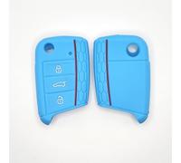 NINQ Coche Llave Cubierta para VW Caddy Beetle Passat Taigo Teramont Magotan, Coche Llave Protector, Funda Llave de Coche Resistente Al Polvo Accesorios,Normal-D Light Blue