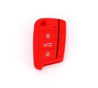 NINQ Coche Llave Cubierta para VW Golf 7 Mk7 MK4 Polo, Coche Llave Protector, Funda Llave de Coche Resistente Al Polvo Accesorios,Normal-C Red