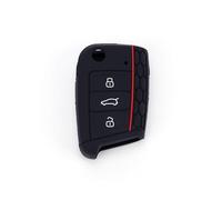 NINQ Coche Llave Cubierta para VW Golf 7 Mk7 MK4 Polo, Coche Llave Protector, Funda Llave de Coche Resistente Al Polvo Accesorios,Normal-J Black