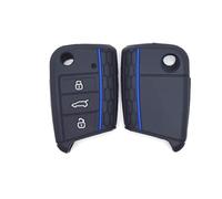 NINQ Coche Llave Cubierta para VW Golf 7 Mk7 Polo Jetta 4 Touran, Coche Llave Protector, Funda Llave de Coche Resistente Al Polvo Accesorios,Normal-B Black Blue