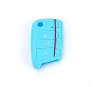 NINQ Coche Llave Cubierta para VW Tiguan T-ROC, Coche Llave Protector, Funda Llave de Coche Resistente Al Polvo Accesorios,Normal-I Blue