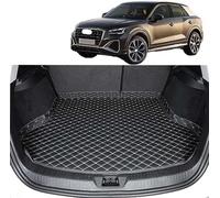 NINQ Funda De Maletero De Coche para Audi Q2 SUV 2018, 2019, 2020 SUV, Cuero Antislip Alfombrillas para Maletero, Proteccion Interiores Accesorios Coche,Black+Beige