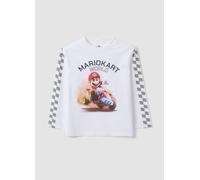 NINTENDO, Camiseta Blanca De Algodón Elástico Con Estampado De Mario Kart, Niño, Blanco, Talla: 6-7