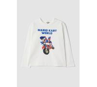 NINTENDO, Camiseta Blanca De Algodón Puro Con Cuello Redondo Y Estampado De Mario Kart, Niño, Blanco, Talla: 6-7