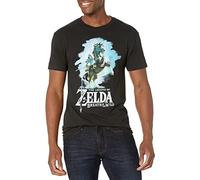 Camiseta de Manga Corta para Hombre de Nintendo Zelda Breath of The Wild Link Epona - Negro - X-Large