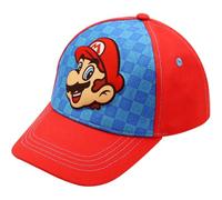 Nintendo Gorra de béisbol de algodón de Super Mario Bros (talla 4-7), rojo y azul, 4-7 años