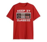Nintendo Keep It Classic - Camiseta para Hombre - Rojo - Large