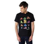 Nintendo Mario Kart Colorful Character Profile Silhouettes Camiseta, Negro, L para Hombre