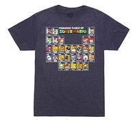 Nintendo Mushroom Table T-Shirt Camiseta, Azul Marino Jaspeado, XL para Hombre