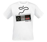 Nintendo - NINTENDO NES NES Controller - Camiseta Hombre, Blanco (White), X-Large
