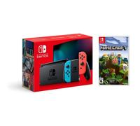 Nintendo Pack Switch Azul Neón/Rojo Neón + Minecraft: Nintendo Switch Edition