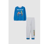 NINTENDO, Pijama Infantil De Algodón Puro Multicolor Con Estampado, Niño, Azul/gris, Talla: 6-7