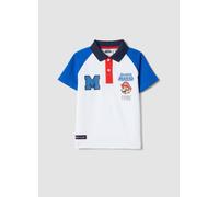 NINTENDO, Polo Multicolor De Algodón Elástico Para Niño Con Ajuste Holgado, Niño, Blanco/azul/rojo, Talla: 5-6