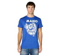 Nintendo So Mario Playera para Hombre - Azul - Small
