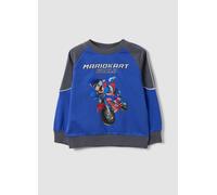 NINTENDO, Sudadera Azul De Mezcla De Algodón Con Estampado Mario Kart, Corte Oversize, Niño, Azul/gris, Talla: 7-8