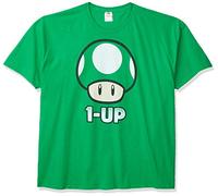 Nintendo Super Mario 1-up Mushroom T-Shirt Camiseta, Kelly, M para Hombre