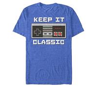 Nintendo Super Mario Bros Monedas Azul Adulto Camiseta, Royal Heather Blue, Medium
