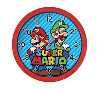 Mario Brothers GSM3047 - Reloj de Pared, Color Rojo y Azul