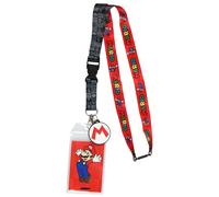 Nintendo Super Mario - Cordón de identificación para el cuello con colgante de goma