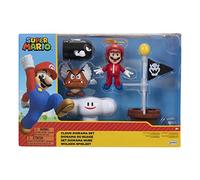 Jakks Pacific - Diorama Super Mario en la Nube 3 figuras 6cm 2 accesorios accionables - Juguete 3+