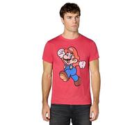 Nintendo Super Mario Jump Pose - Camiseta para Hombre, Rojo (Red Heather), XX-Large