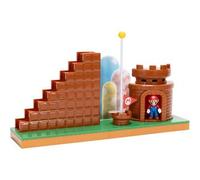 Super Mario Jakks Pacific, Revive la emoción de Super Mario con el Playset Nivel Final - Escalera y Bandera!, Incluye Figura Mario de 6 cm