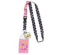 Nintendo Super Mario Princess Peach - Cordón para tarjetas de identificación con dije de goma