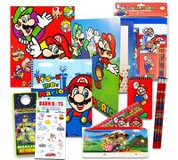 Nintendo Super Mario School Supplies Value Pack Bundle - Carpetas Marcadores Grasss y ms (Super Mario School Supplies)