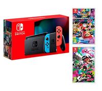 Nintendo Switch Consola 32Gb Azul/Rojo Neón + Mario Kart 8 Deluxe + Splatoon 2