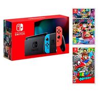 Nintendo Switch consola Rojo Neón/Azul Néon 32Go + Super Mario Odyssey + Mario Kart 8 Deluxe