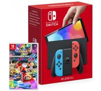 Nintendo Switch OLED Azul Neón/Rojo Neón + Mario Kart 8 Deluxe Nintendo Switch