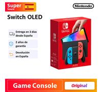 Nintendo Switch OLED Game Console con Blanco o Neón (64GB) Pantalla OLED de 7 pulgadas Audio mejorado Puerto LAN con cable OLED White
