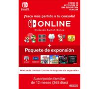 NINTENDO SWITCH ONLINE + EXPANSION PACK SUSCRIPCIÓN FAMILIAR DE 12 MESES (365 DÍ