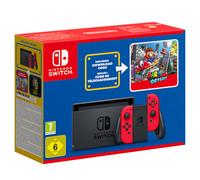 Nintendo Switch (rojo) + Super Mario Odyssey + adhesivos de Super Mario Bros.: La Película