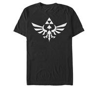 Nintendo Legend of Zelda Blue Royal Crest Camiseta, Negro, M para Hombre