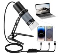 Ninyoon Alta Definición 1080P Cámara de Microscopio Digital USB para iPhone iPad Android PC, 50-1000X Microscopio portátil de HD con luz para la Moneda Plantas Tricoma Piel Cuero Cabelludo Soldadura