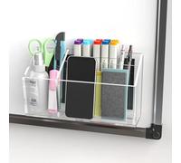 NiOffice Portalápices magnético de acrílico transparente de borrado en seco para pizarra blanca, nevera, taquilla de 8.4 x 4.8 x 2.4 pulgadas, soporte autoadhesivo grande para bolígrafos de pared para