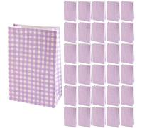 NIOIPXA 30 bolsas de papel coloridas a cuadros, bolsas de regalo, bolsas de regalo, 5 colores (morado)