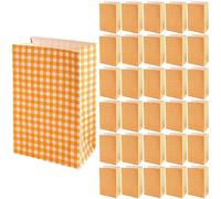 NIOIPXA 30 bolsas de papel coloridas a cuadros, bolsas de regalo, bolsas de regalo, 5 colores (naranja)