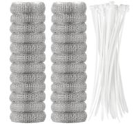 NIOIPXA Trampas para pelusas para lavadora, 24 filtros de manguera de malla de acero inoxidable, trampas para pelusa con 24 bridas para cables (24)