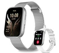 niolina Reloj Inteligente Mujer Hombres 1000mAh, Llamadas Bluetooth Smartwatch con Pantalla de 1,75“, Monitor de frecuencia cardíaca, 120 Modos Deportivos, hasta 10 días de autonomía, Plata