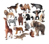 NIOMICO 15 PPCS Mini Animals Figuras, Figuras de Animales Salvajes de plástico realistas para el Proyecto de Ciencias y Topper de Cake, Modelo Educativo temprano para niños pequeños Animales