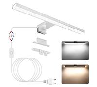 NIORSUN Lámpara Espejo Baño 12W 40cm Temperatura de Color Dual 4000K 6000K, 1100lm, Aplique Espejo de Baño Impermeable IP44, 3 Métodos de Instalación