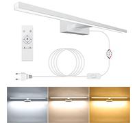 NIORSUN Lampara Espejo Baño LED, 15W 60cm, 1400 Lm, Atenuación Libre 3000K - 6000K, Luz Espejo Baño Regulable Con Mando a Distancia, Acero Inoxidable, Apliques Espejo de Baño Impermeable IP44