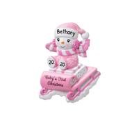 Nios personalizados Primer adorno de Navidad 2024 - My First Baby Girl Ornnaments de Navidad Custom Nieves Nia en Pink Led Hanging Ornnnments con