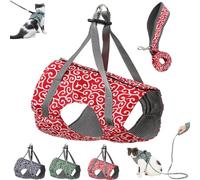 Niowatchted Cat Dogs Vest Harness and Leash, Anti-Break Away Chest Strap, Cats Clothes, with Adjustable Straps Comfortable Soft with Running Cushioning Soft (Red,M)