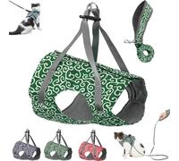 Niowatchted Cat Dogs Vest Harness and Leash, Anti-Break Away Chest Strap, Cats Clothes, with Adjustable Straps Comfortable Soft with Running Cushioning Soft (Green,L)