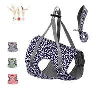 Niowatchted Cat Vest Harness and Leash, Anti-Break Away Chest Strap Cat Clothes, Escape-Proof Adjustable Design with Breathable Mesh, 4-Point Secure Fit for Kittens/Small Dogs (XS,Blue)