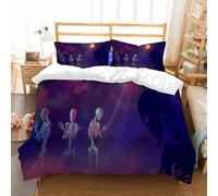 NIOYNJIS El juego de cama está compuesto de 100% microfibra de alta calidad, 2 tapas de almohada, esqueletos resucitados, tumbas muertas, luna, horror, misticismo, 200x228cm